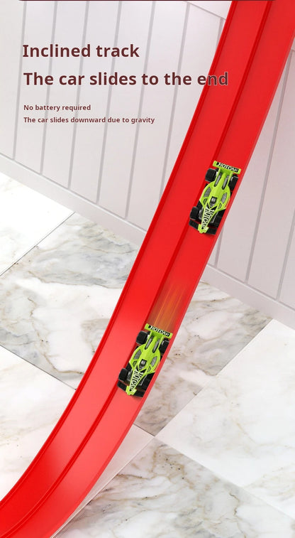Flexible Race Track Children Toys DIY Double-track Racing Car Ramp Compatible 1/64th Cars Portable Rolls Up Boy Christmas Gift
