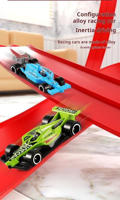 Flexible Race Track Children Toys DIY Double-track Racing Car Ramp Compatible 1/64th Cars Portable Rolls Up Boy Christmas Gift